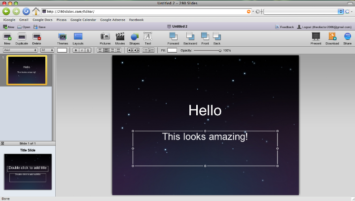 Slides 280 running in Firefox on OS X.