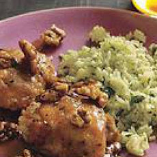 Maple-Walnut Chicken Thighs and Cheddar-Apple Rice