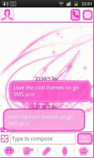 Pink Chill Go Sms Theme