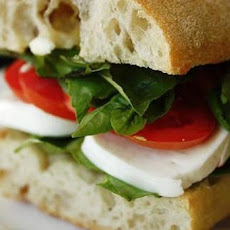 Basil, Tomato and Mozzarella Sandwich