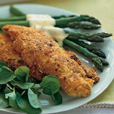 Parmesan-Crusted Chicken and Asparagus with Sauce Maltaise