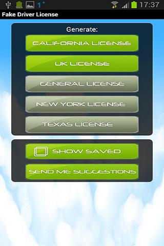 Android application Driver License Generator Pro screenshort