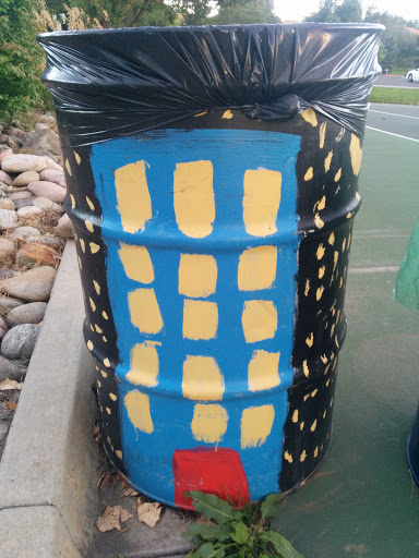 Rolland Moore Park Painted Trash Can