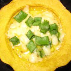 Roasted Corn Pudding in Acorn Squash