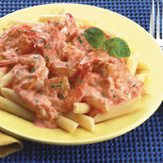 Shrimp In Red Pepper Alfredo Sauce