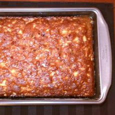 Apple Nut Cake with Rum Sauce