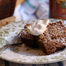 Oatmeal Stout Cake with Apples & Whisky Cream