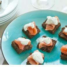 Salmon Pumpernickel Bites