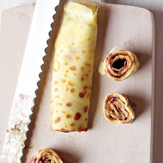 Peanut Butter and Jam Crepe Roll