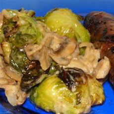 Brussels Sprouts in a Sherry Bacon Cream Sauce