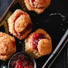 Chocolate Cream Puff with Cranberry Compote