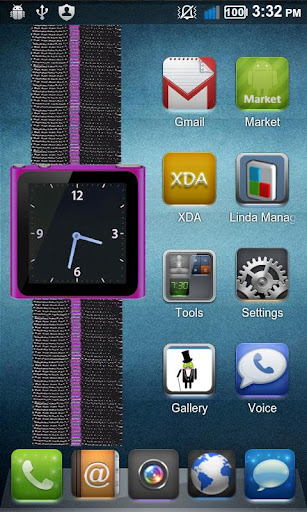 Purple Nano Wrist Watch Clock