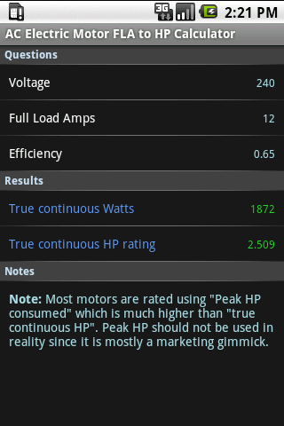 Electric Motor Calculators