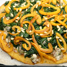 Polenta Pie With Sauteed Vegetables and Pine Nuts
