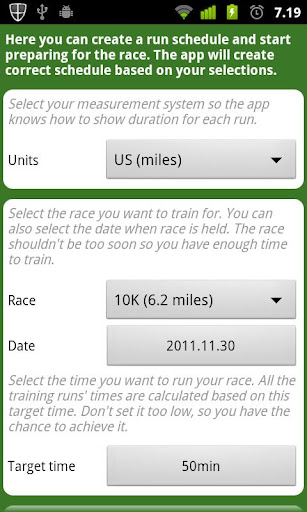 Running Schedule