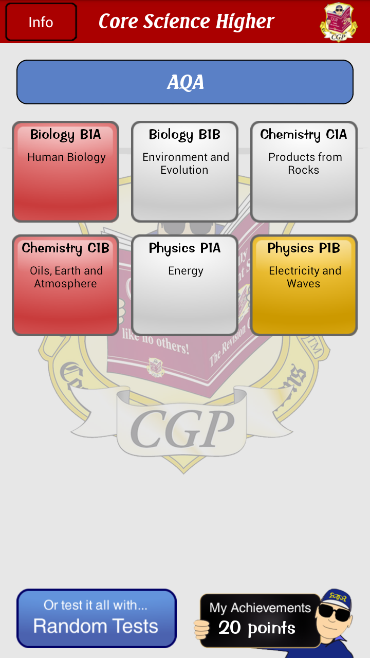 Android application Test &amp; Learn—GCSE Core Science screenshort