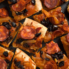 Chorizo and Olive Flatbread Recipe