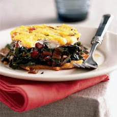 Baked Cheese Polenta with Swiss Chard