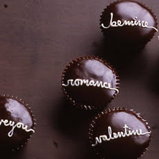 Handwritten Valentine Cupcakes with Chocolate Glaze