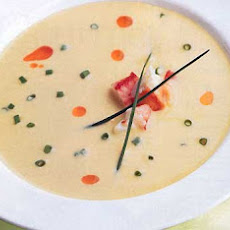 Chilled Corn Soup with Crab and Chile Oil
