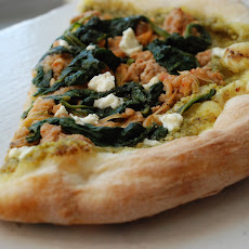 Arugula Pesto, Spicy Pork & Spinach Pizza