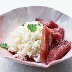 Rice Pudding with Poached Rhubarb