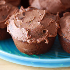 Chocolate Chocolate Chip Cupcakes with Chocolate Sour Cream Frosting