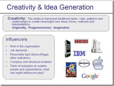 creativity and idea generation