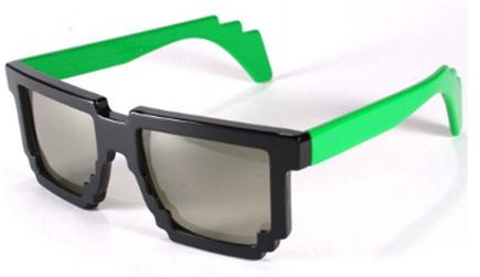montura de gafas negra y patillas verdes