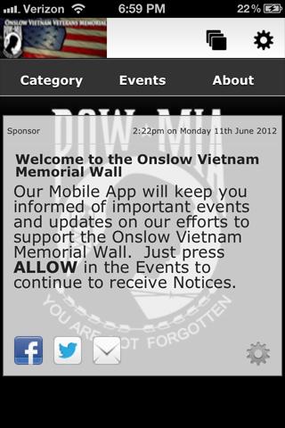 Onslow Vietnam Memorial Wall