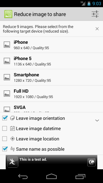 Android application Image Reduce screenshort