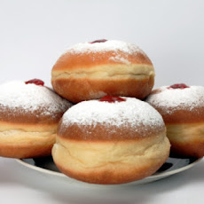 Hanukkah Doughnuts with Strawberry Preserves