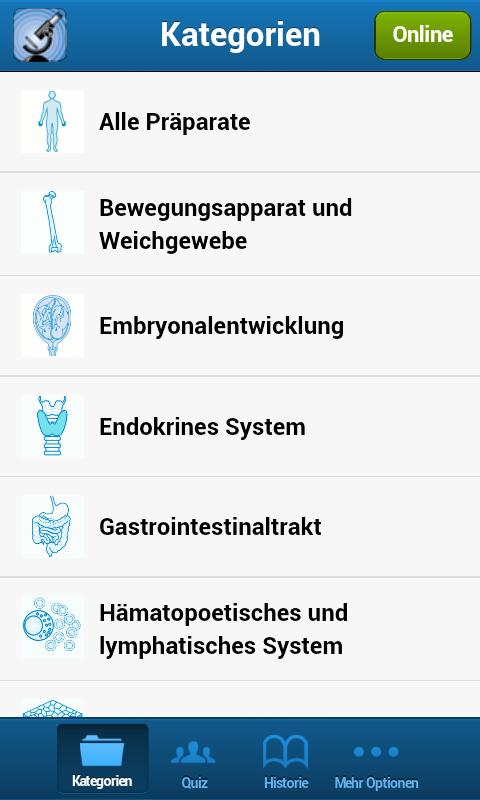 Android application smart Histology screenshort