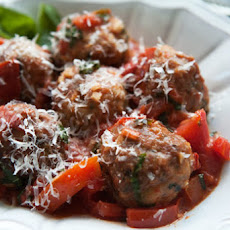 Turkey Meatballs with Tomatoes and Basil
