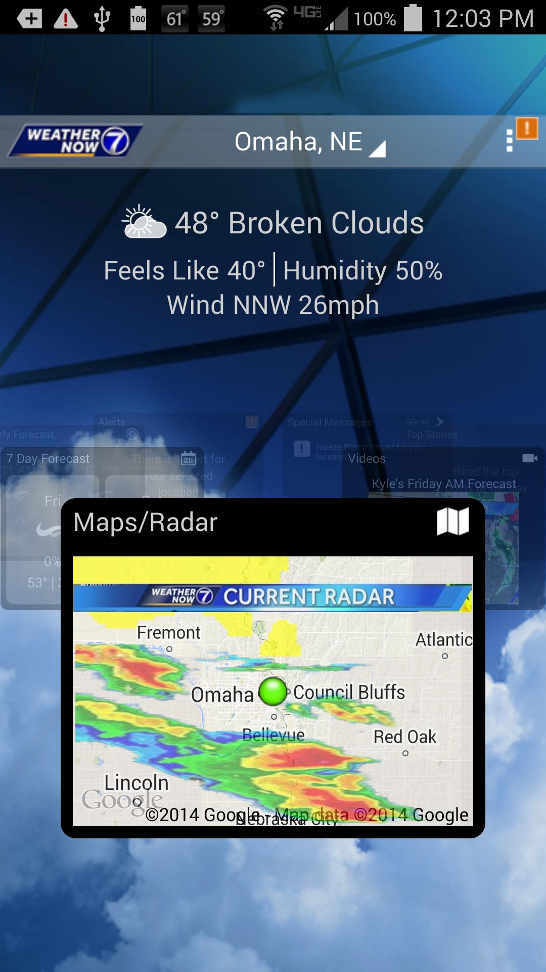 Android application KETV Weather Now screenshort