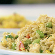 Fried Rice with Scallions, Edamame and Tofu