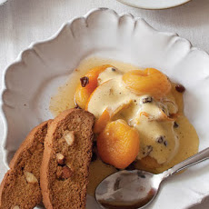 Poached Dried Apricots and Currants with Zabaglione