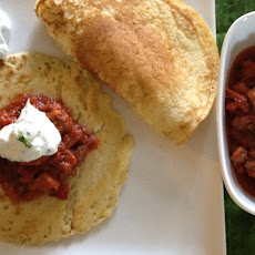 Semolina Pancakes With Spicy Merguez Filling