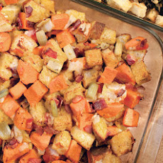 Sweet Potato Stuffing with Bacon and Thyme