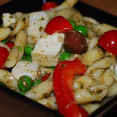 Spaghetti Salad With Tomatoes, Feta and Pesto Sauce (Can Be Gf)