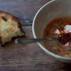 Dried Fava Soup with Mint and Guajillo Chiles