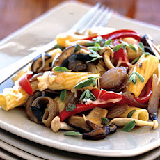 Rigatoni with Red Peppers, Wild Mushrooms, and Fontina