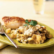 Cheesy Polenta-Green Tomato Gratin