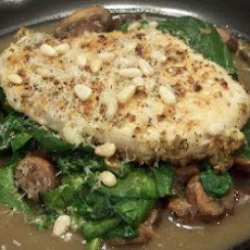 Garlic Mushroom Wine Sauced Chicken and Spinach S