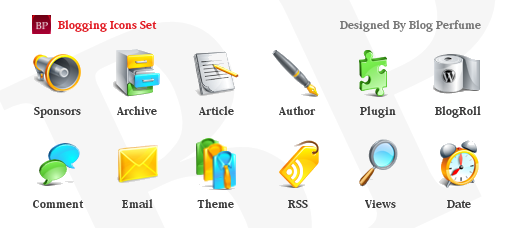blogging icons set 20套高品质免费网页图标