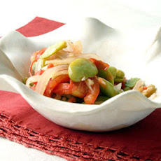 Fava Beans with Tomato and Onion