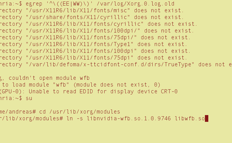 Xorg log warnings and one-line fix