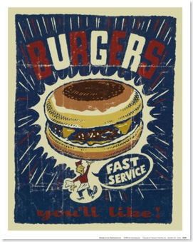 vintage burger poster