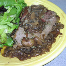 Beef Filets With Cognac-Mushroom & Onion Sauce
