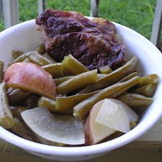 Slow Cooker Green Beans, Ham and Potatoes